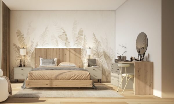 Dormitorio matrimonio colores beige/marrón claro